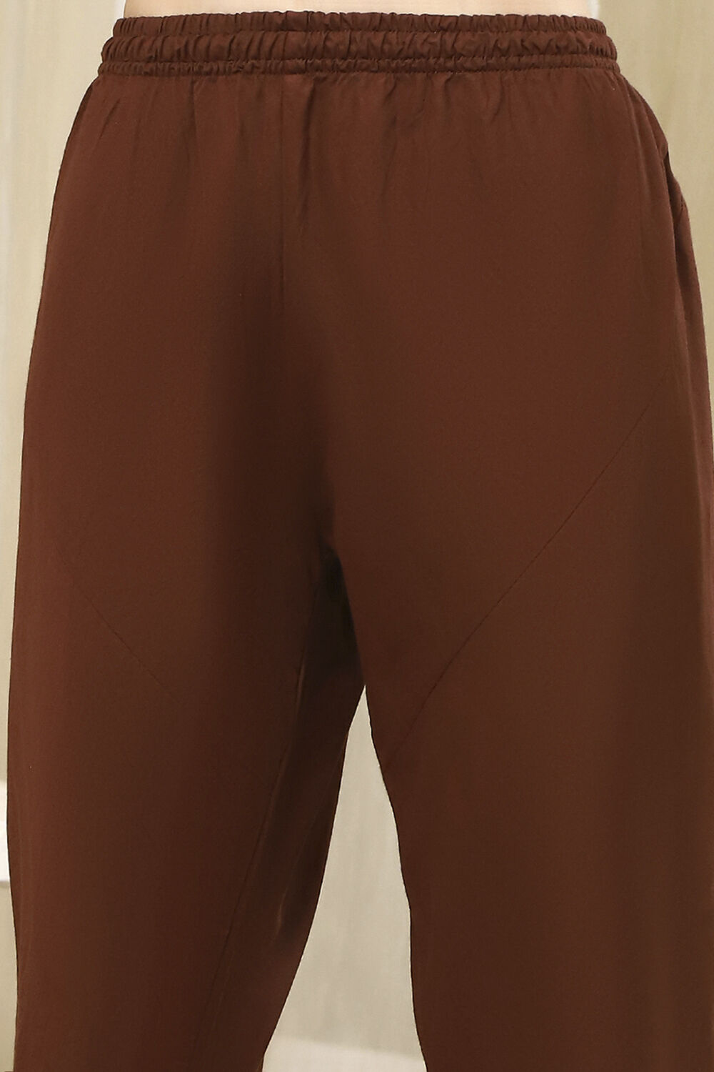 Brown Cotton Fitted Anarkali Suit Set image number 2