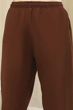 Brown Cotton Fitted Suit Set image number 2