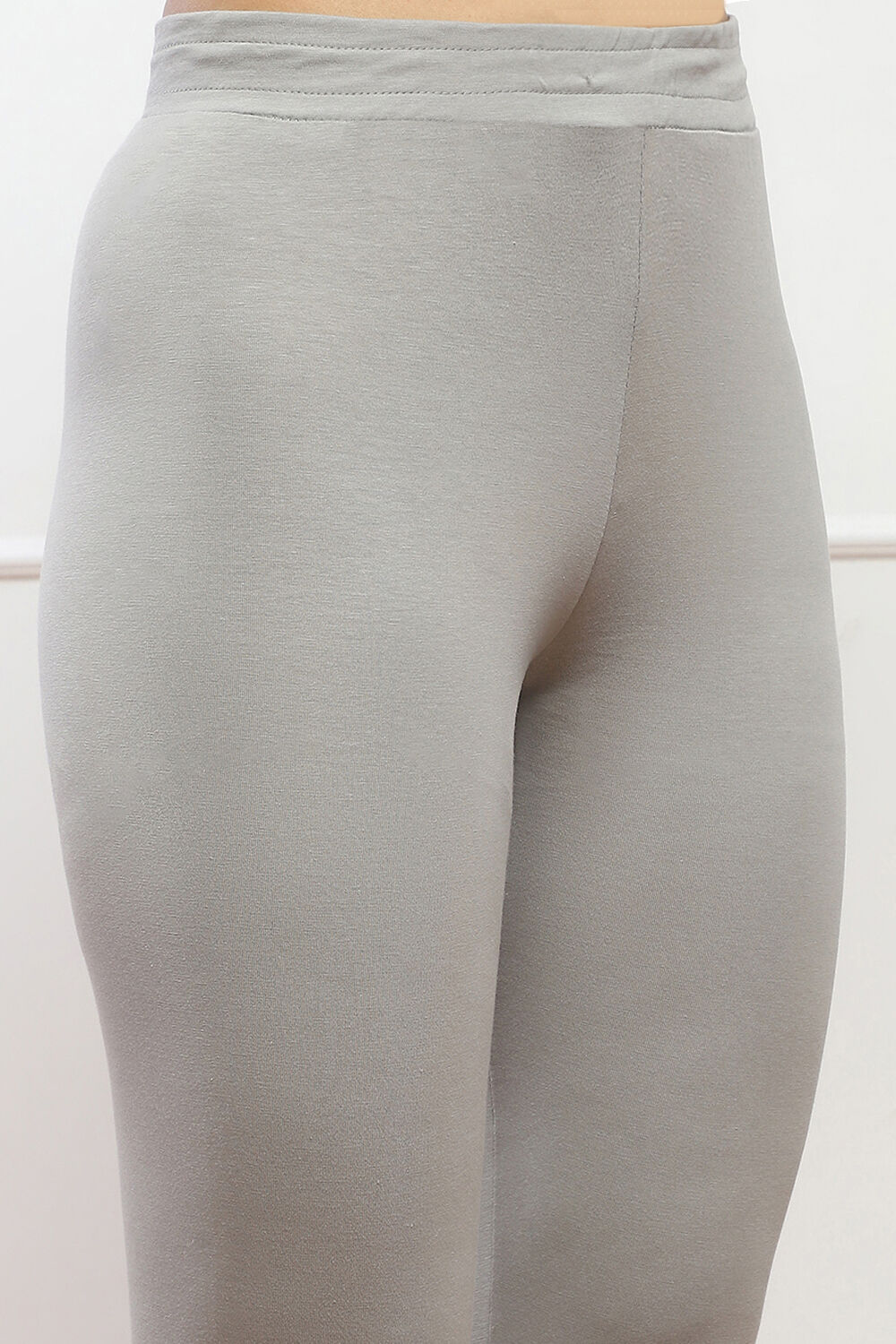 Camel Brown Cotton Blend Skinny Leggings image number 1