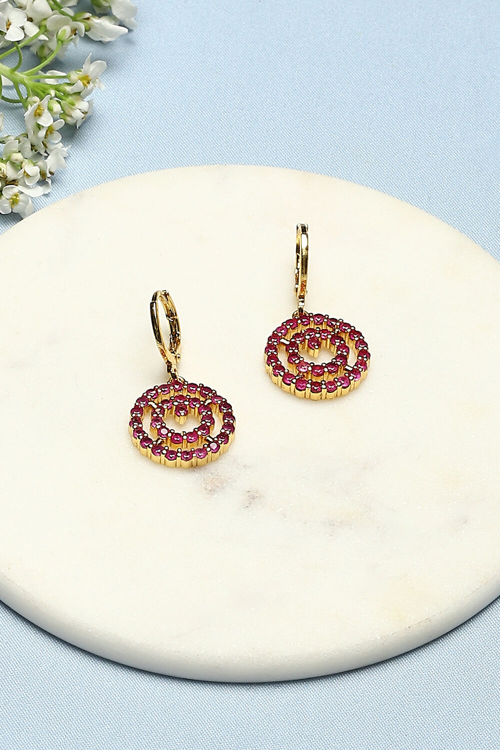 Pink Brass Earrings image number 0