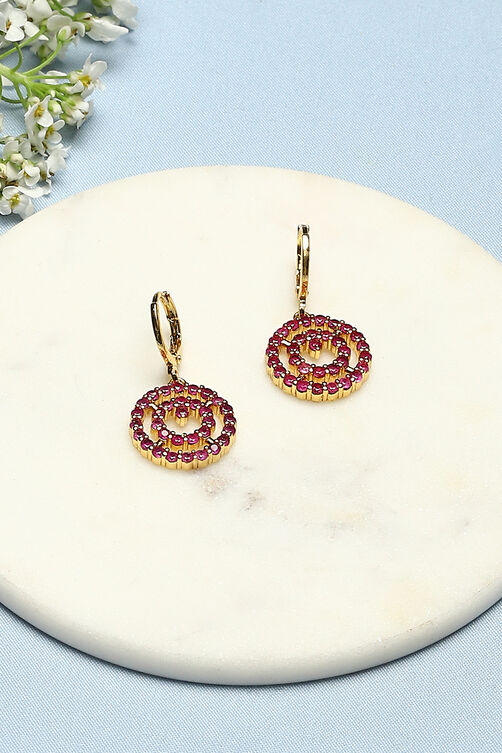 Pink Brass Earrings image number 0