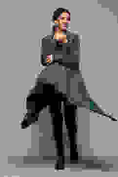 Teal Blue Acrylic Straight Yarndyed Sweater image number 4