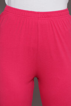 Fuschia Cotton Blend Solid Churidar image number 6