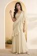 Ivory Viscose Rayon Gathered Saree image number 0