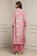 Blue Viscose Rayon Asymmetric Printed Suit Set image number 4
