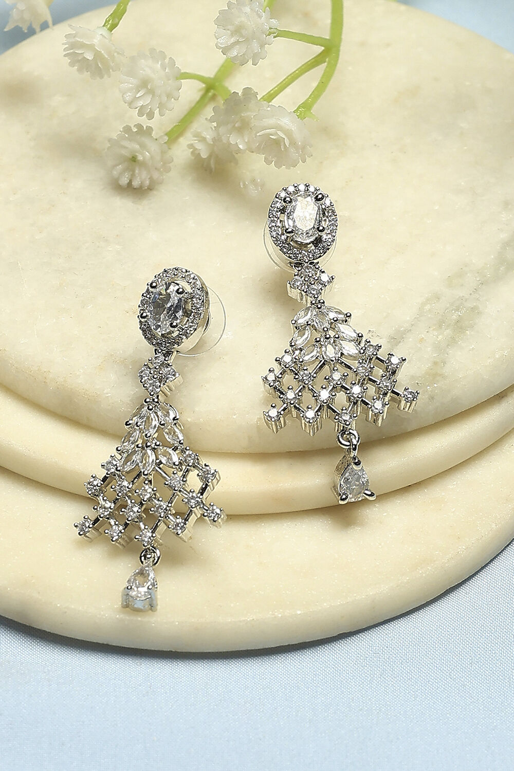 White Alloy Drop & Danglers image number 0