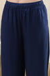 Navy Blue Printed Angrakha Style Anarkali Suit Set image number 2