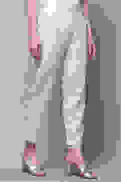 White Cotton Slim Pant image number 3