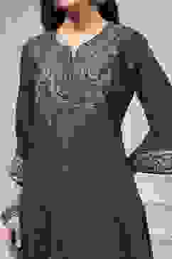 Teal Blue Printed Straight Suit Set image number 1