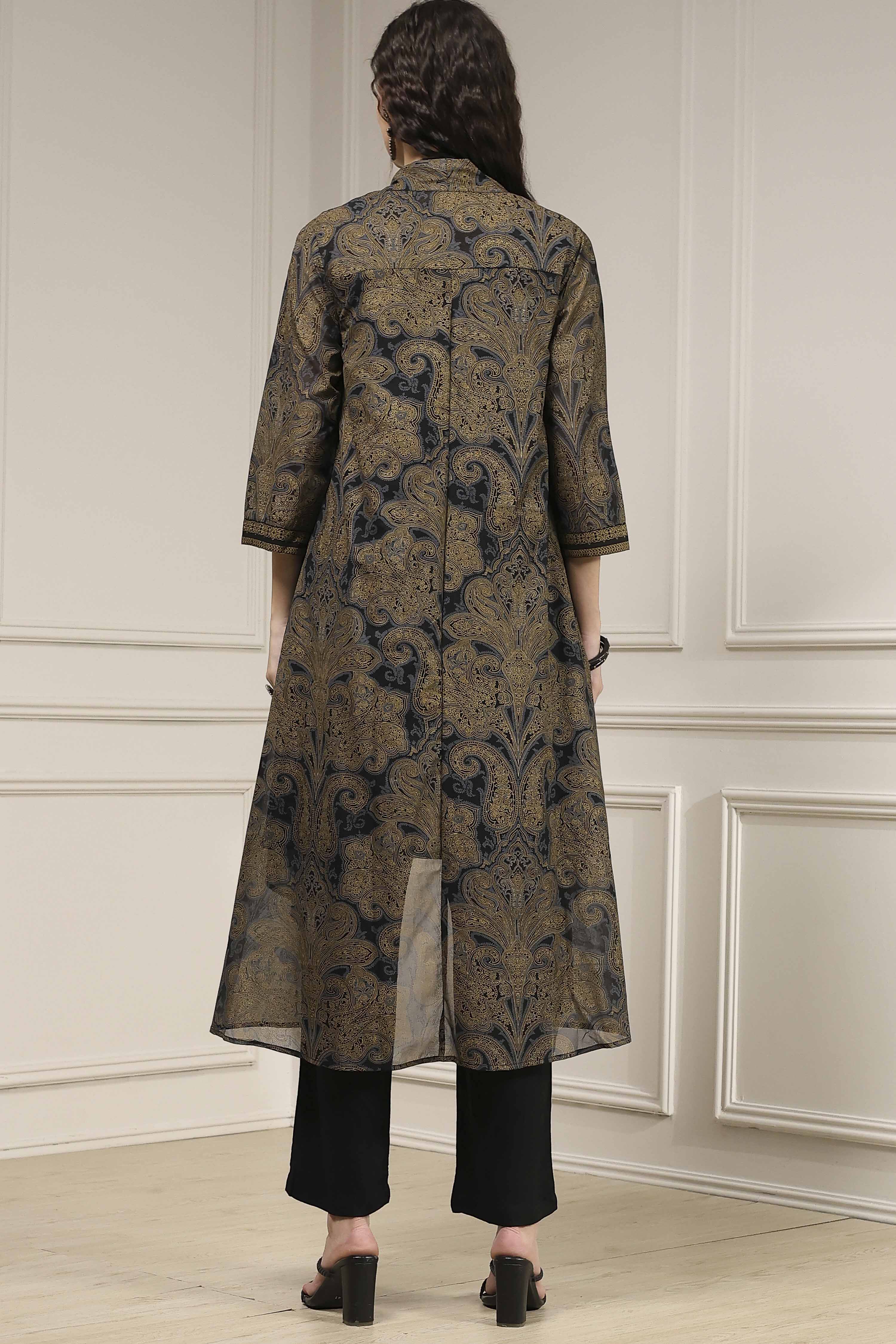 Black Viscose Rayon Straight Dyed Fusion Set image number 4