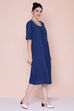 Mustard Cotton A-line Flax Solid Kurta Dress image number 3