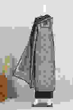 Navy Blue Chanderi Hand Embroidered Unstitched Suit Set image number 4