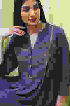 Blue Printed Straight Short Kurta image number 1