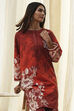 Rust Cotton Floral Straight Kurta Set image number 7