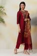 Navy Blue Poly Viscose Straight Kurta Slim Pant Suit Set image number 6