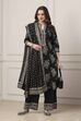Black Cotton Straight Kurta Palazzo Suit Set