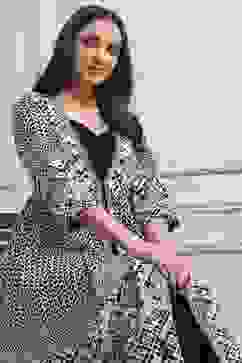 White Cotton Anarkali Fusion Set image number 7