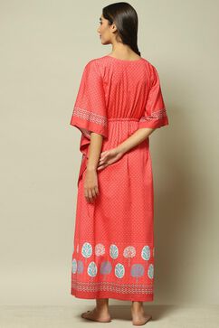 Blush Pink Cotton Printed Nightwear image number 4