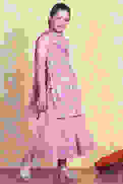 Pink Cotton Floral Strappy Straight Suit Set image number 4