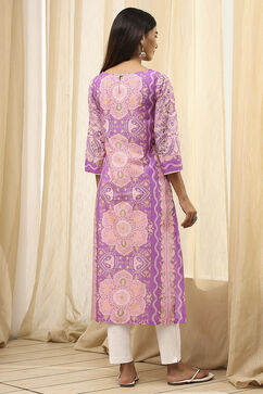 Purple Cotton  Kurta image number 4