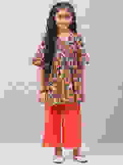 Black Cotton Anarkali Printed Kurta Set image number 0