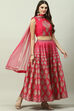 Mehndi Art Silk Lehenga Set image number 6