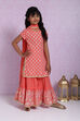 Coral Cotton Garara Kurta Garara Suit Set image number 5