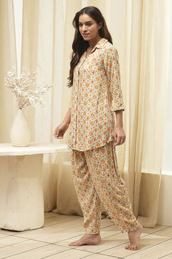 Powder Blue Rayon Printed 2 Piece Sleepwear Set image number 3