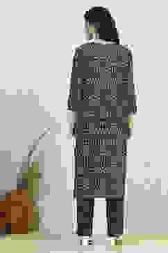 Indigo Cotton Machine Embroidered Unstitched Suit Set image number 5