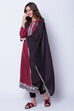 Black Cotton Crushed Printed Dupatta image number 0