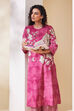Indigo Blue Cotton Floral Straight Kurta Set image number 6