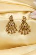 Red Gold Plated Minimal Stone Studded Drop Earrings image number 0