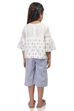 Off White Short Top & Culllots Set image number 4