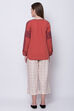 Maroon Viscose Solid Kurta Palazzo Set image number 4