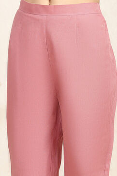 Baby Pink Linen Blend Unstitched Suit Set image number 3