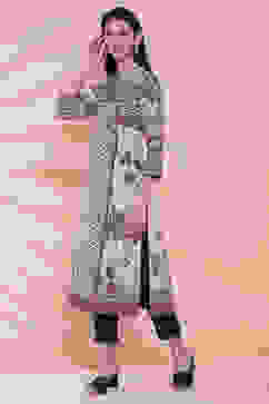 Peach Cotton Straight Kurta image number 2