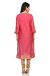 Off White Poly Metallic Cotton Straight Printed Kurta image number 4