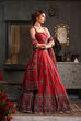 Red Chanderi Fitted Printed Lehenga Set image number 5