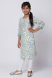 White Cotton Straight Kurta Churidar Suit Set image number 2