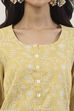 Yellow Zari Cotton Tissue Straight Suit Set image number 1