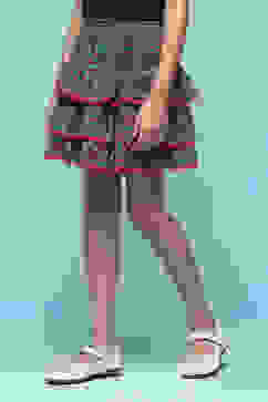 Blue Polyester Printed Short Skirt image number 2