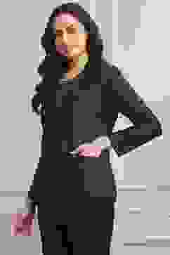 Coral & Black Polyester Embroidered Jacket image number 2