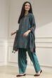 Brown Printed Straight Suit Set image number 3