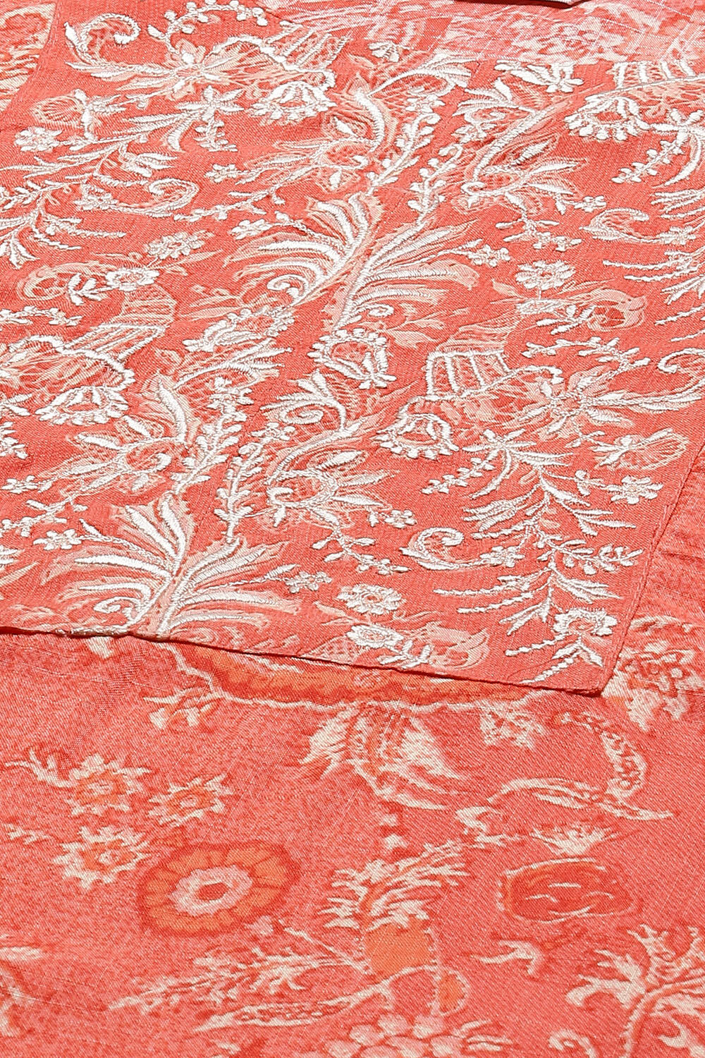 Coral Rayon Straight Printed Kurta image number 1