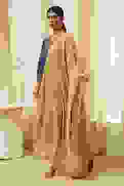 Gold-Toned Cotton Solid Dupatta image number 1