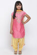 Pink Poly Cotton Straight Kurta Salwar Suit Set image number 0