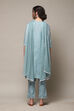Off White Art Silk Straight Kurta Regular Pant Suit Set image number 4