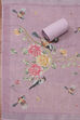 Blue Linen Printed Unstitched Suit Set image number 3