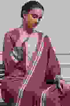 Red Printed Straight Winter Suit Set image number 7