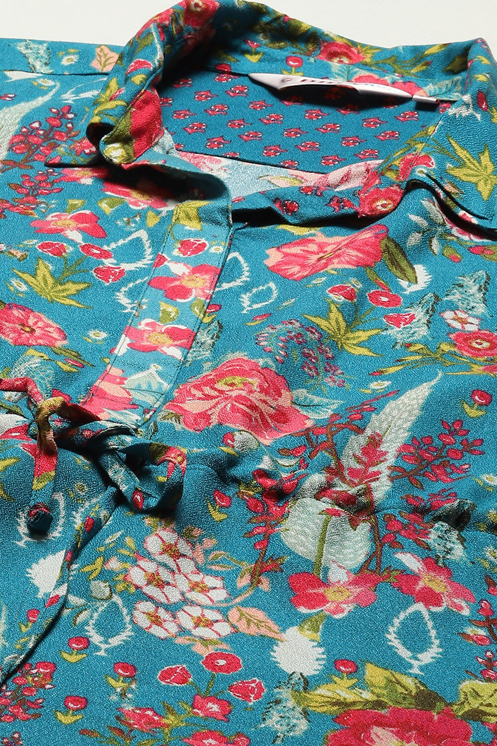 Teal LIVA Printed Top image number 1